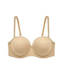 LUVLETTE Strapless Push-Up With Silicone Band Underwire T-Shirt Basic Half Bra Lingerie As Outerwear Bra