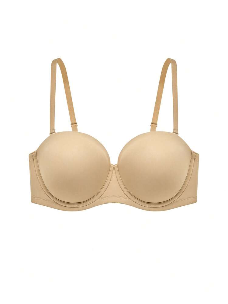 Strapless Push-Up With Silicone Band Underwire T-Shirt Basic Half Bra Lingerie As Outerwear Wedding Bra