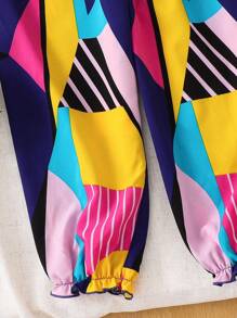 Young Girl Vacation Casual Fashion Ditsy Floral Sleeveless Jumpsuit - Blue - View 5