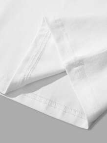 Manfinity Hypemode Men's Letter Print Round Neck Casual Versatile Wide Shoulder Tank Top - White - View 4