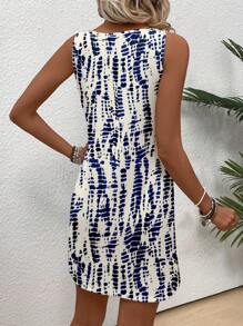 EMERY ROSE Casual Minimalist Retro Pattern Loose Women Dress, Suitable For Summer Summer Dresses For Women