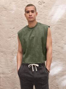 SWAVVY Chaleco holgado de corte casual sin mangas de punto vintage para hombres, uso diario de moda para jóvenes