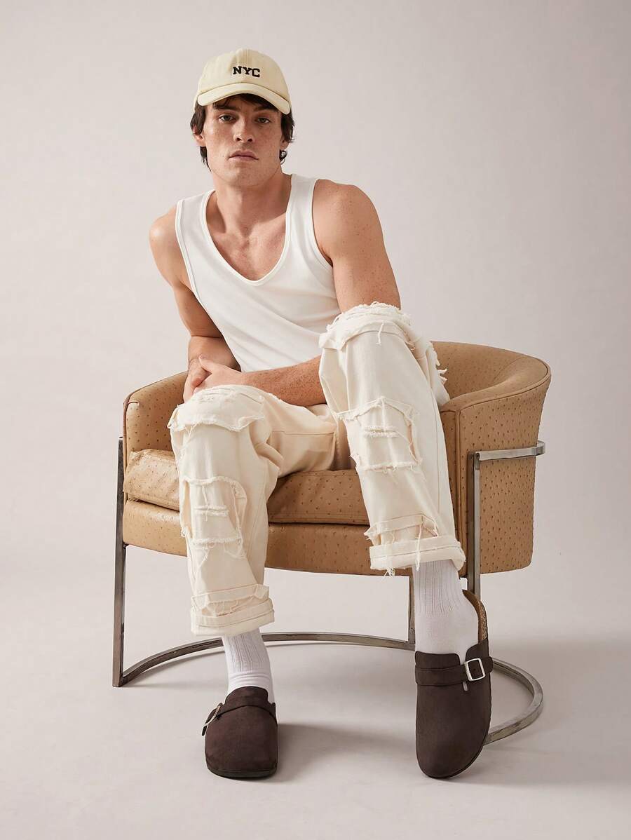 SHUZIA Men's Comfortable Round Toe Coffee Slippers Spring Shoes Spring Break Easter Mother's Day Present - Coffee Brown - View 1