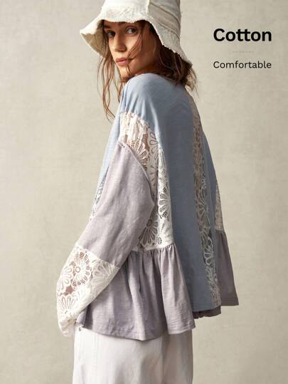 Bohemela 大码女式长袖上衣，时尚夏装