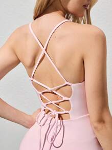 CourtClass Schlankes rückenfreies Sportkleid mit Schnürung, Athletickleid