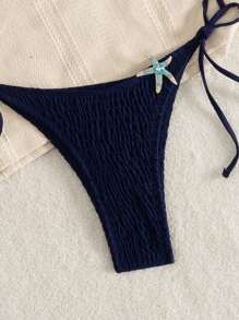 Swim EVENT Due pezzi bikini sexy da donna con decorazione a stella marina - Blu Navy - Visualizzare 8