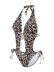 Swim SXY Monokini sexy imprimé léopard, ajouré - Multicolore - Voir 5