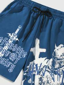 ROMWE MEN Street Life Áo thun nam tay ngắn in họa tiết phong cách Goth, Halloween - màu đen - Xem 3