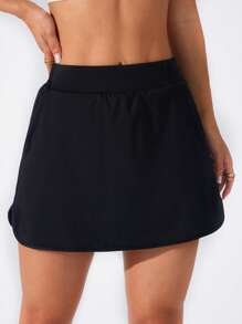 CourtClass Women Solid Color Simple Fashionable Sports Skirt, Suitable For Summer