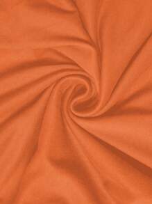 Cravure Women Plus Size Solid Color Asymmetric Neck Elegant Dress - Orange - View 7