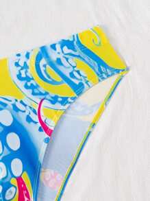 Manfinity KASUA Men's Summer Vacation Octopus Foot Print Beach Swim Trunks - Blue - View 3