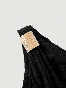 SHEIN MOD Asymmetric Vintage Metal Decor Lace Ruched Tank Top,Boho Style, Western Style, Suitable For Holiday, Picnic, Beach,Summer,Vacation,Concert Women - White - View 4