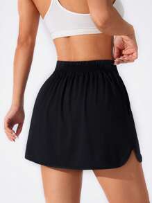 CourtClass Women Solid Color Simple Fashionable Sports Skirt, Suitable For Summer