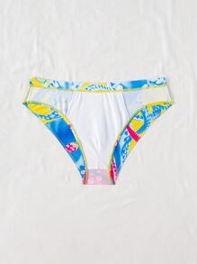 Manfinity KASUA Men's Summer Vacation Octopus Foot Print Beach Swim Trunks - Blue - View 6