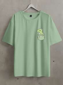 Manfinity Homme 2025 Summer New Style Men Plus Size Crew Neck Short Sleeve T-Shirt, Casual Everyday Versatile