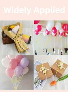 SHEIN 1 卷，250 码彩虹卷曲丝带，用于礼品包装、气球绳、婚礼、生日、圣诞节 - 金属闪亮“丝带用于花束和鲜花包装纸圣诞节 - 彩色 - 查看 3