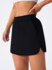 CourtClass Women Solid Color Simple Fashionable Sports Skirt, Suitable For Summer