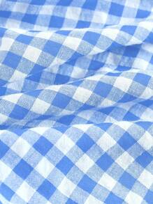 Cozy Pixies Baby Girl Strawberry Pattern Square Neck Ruffle Hem Cinched Waist Sleeveless Dress - Blue - View 14