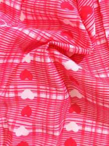 Conjunto de 2 peças de blusa e calça casual de perna larga com acabamento em renda para meninas, ideal para férias de verão, praia e atividades ao ar livre - Vermelho - Ver 6