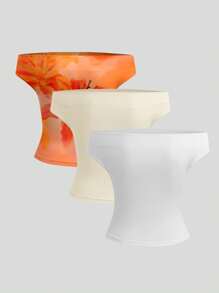 Sweetra Women's Sexy Ruffle Fitted Off Shoulder Top, Floral Print - Multicolor - View 2