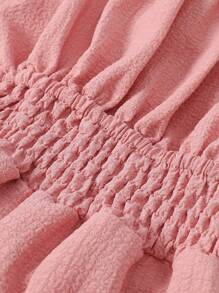 Young Girl 3D Bow Backless Jumpsuit, Off Shoulder & Conventional Styles - Pink - View 4