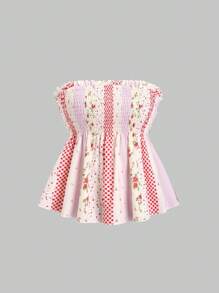 Sweetra Women's Summer Ditsy Floral Tube Top - Multicolor - View 1