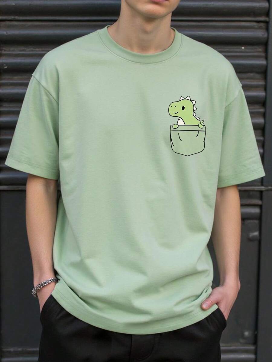 Manfinity Homme 2025 Summer New Style Men Plus Size Crew Neck Short Sleeve T-Shirt, Casual Everyday Versatile