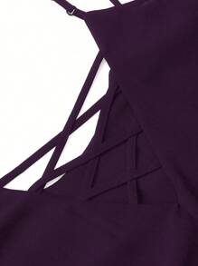 Celure Camiseta de tirantes con espalda cruzada y capas de gasa para tallas grandes en verano