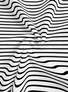 SHEIN EZwear Women Casual Minimalist Striped Heart Print Tight Fit Round Neck Camisole, Suitable For Summer Back To School Chic - Multicolor - View 5