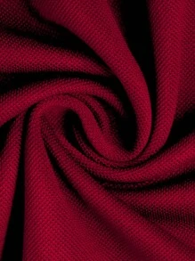 Men's Simple Shield Pattern Casual Polo Shirt, Suitable For Summer - Burgundy - View 3