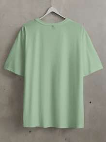 Manfinity Homme 2025 Summer New Style Men Plus Size Crew Neck Short Sleeve T-Shirt, Casual Everyday Versatile