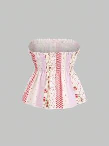 Sweetra Women's Summer Ditsy Floral Tube Top - Multicolor - View 6