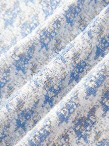 SHEIN MOD 1件 女士千鸟格单排扣复古针织上衣 白色 - 藍色 - 查看 4