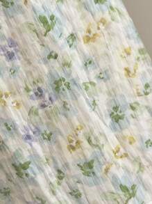 SHEIN Unity Summer Floral Patchwork A-Line Skirt - Multicolor - View 3