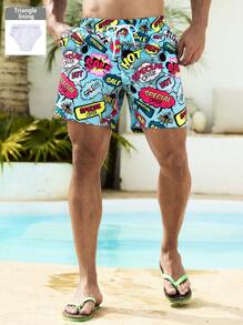 Surfspeed Men's Summer Vacation Allover Print Drawstring Waist Beach Shorts - Multicolor - View 6