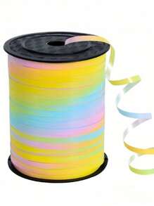 SHEIN 1 卷，250 码彩虹卷曲丝带，用于礼品包装、气球绳、婚礼、生日、圣诞节 - 金属闪亮“丝带用于花束和鲜花包装纸圣诞节 - 彩色 - 查看 6