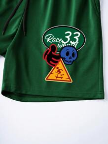 Manfinity Hypemode Men's Simple And Fashion Tank Top & Shorts Set, Suitable For Summer - Multicolor - View 5