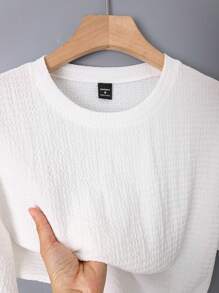Manfinity RelaxMax Camiseta de manga corta casual de verano para hombres con parche con letra