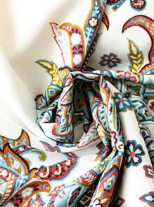 Rometta 2 chiếc/Bộ áo sơ mi tay ngắn họa tiết hạt điều kỹ thuật số cỡ lớn dành cho nữ + váy - Nhiều màu - Xem 6