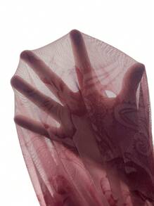 MaterniChic Elegant Red Maternity Knitted Dress With Floral Print, Ruched Detail, And Sleeveless Straps Design For A Stylish Pregnancy Look - Red - View 3