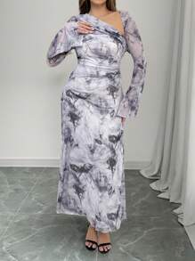 SHEIN Essnce Große Größen Elegantes sexy Kleid für Damen, elegantes Damenkleid, langes Kleid, Sommeroutfit für Damen Osterkleid, Geburtstagskleider für Damen, weiße Kleider edel und elegant, Geburtstagskleid im Meerjungfrauenkleid-Stil - Verschiedenfarbig - Übersicht 6