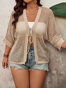 SHEIN VCAY 2025 Loose Hollow Out Knit Cover Up For Women, Thin Casual Vacation Cover Up Top, Summer Western Wear Women Crochet Top Sheer Top Summer Cardigan Summer Outfits For Women  Beach Outfits For Woman Vacation Outfits Women Beach Boho Rave Outfits Country Concert Outfit Festival Outfits Brunch Outfits For Women Beach Vacation Outfits Graduation Outfit Old Money Cute Summer Tops  Going Out Tops Women Summer Bottoms Concert Tops