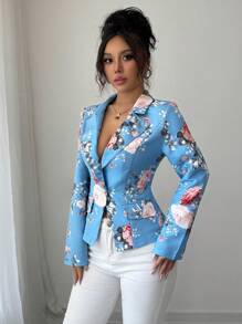 Elenzga Printed Simple & Generous Women's Blazer