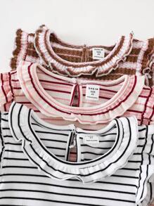 PrepCrw Young Girls Colorful Striped Collegiate T-Shirts, Spring/Summer - Multicolor - View 5
