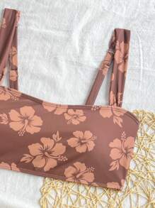 SHEIN Swim 女士花卉印花比基尼套装，适合夏季海滩度假，印花款式随机 - 彩色 - 查看 5