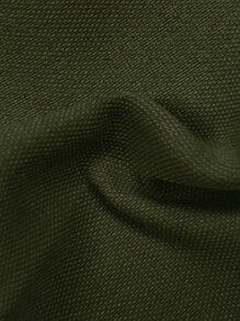 SHEIN 2pcs Teen Girl Set: Ribbed T-Shirt And Solid Color Bib Pants - Army Green - View 6