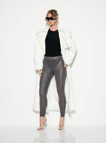 KIZN Essential Performance Athletic Leggings Workout Training Exercise Activewear Yoga Pants Moisture Wicking Compression Sportswear High Waist Running Athleisure - Grey - View 5