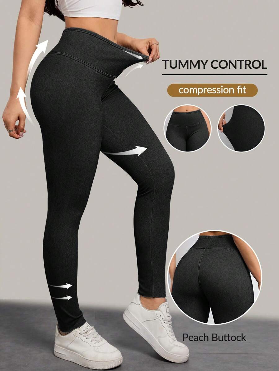 Flexra 女式休闲水洗高腰修身牛仔裤 - 淺灰色 - 查看 1