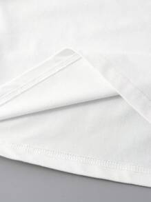 SHEIN LUNE Camiseta de manga corta casual de talla grande para mujer con impresión de la frase MILANO ITALY y gráficos