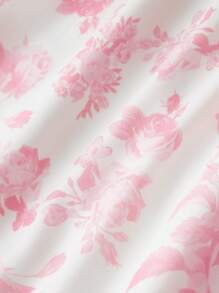 SHEIN MOD Váy ngắn hai dây họa tiết ren màu hồng và trắng cho nữ, có phần lưng chéo, trang phục hẹn hò mùa xuân, ngày lễ tình nhân - Hồng - Xem 4